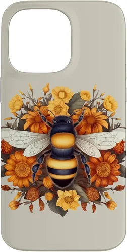 Vista 21 de iPhone 16 Boho Flower Bee Honey Beekeeper Daisy Sunflower Bee Case