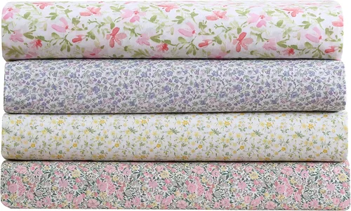 Vista 9 de Laura Ashley - Sábanas individuales, juego de ropa de cama de percal de algodón, ligeras y transpirables para decoración del hogar, elementos Evie