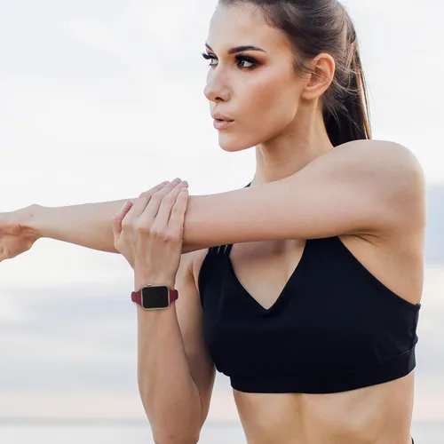 Vista 5 de Paquete de 5 bandas de silicona delgadas compatibles con Apple Watch de 38mm 42mm 40mm 44mm 41mm 45mm 46mm 49mm, correa deportiva estrecha y delgada