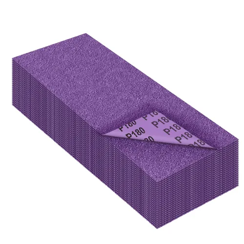 Vista 23 de Papel de lija de grano 80, hojas de lija en seco y húmedo, papel de arena abrasivo de cerámica de alto rendimiento para acabado de muebles