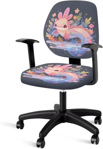 Vista 16 de Funda para silla de oficina de mármol azul, funda para silla de escritorio, sin brazos, fundas para sillas de computadora, 2 piezas, tela elástica