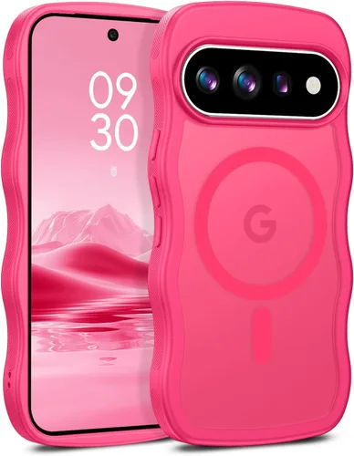 Vista 39 de BENTOBEN Funda magnética para Google Pixel 10, bonita funda rizada ondulada Pixel10 [compatible con MagSafe], antideslizante, a prueba de golpes