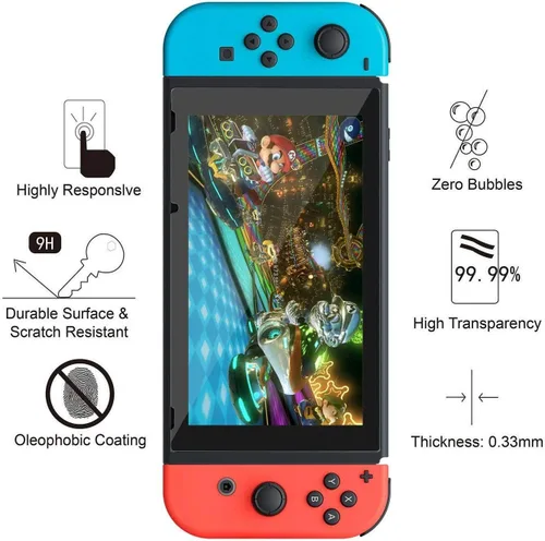 Vista 7 de daydayup Funda para Switch y protector de pantalla de vidrio templado compatible con Nintendo Switch, funda de transporte de viaje rígida de lujo