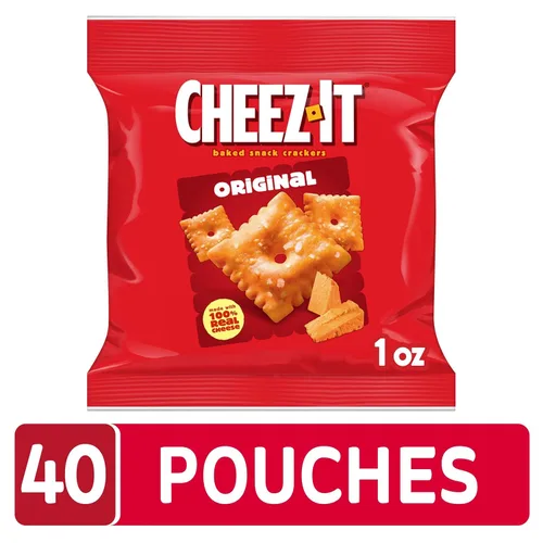 Vista 4 de Cheez-It Galletas de queso, galletas horneadas, aperitivos para el almuerzo, originales (40 paquetes)
