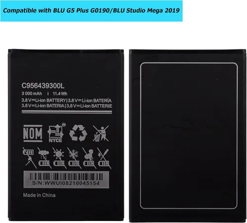 Vista 2 de C956439300L - Batería de repuesto compatible con BLU G5 Plus G0190 BLU Studio Mega 2019 S0510UU con kit de herramientas