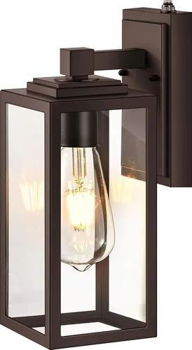 Vista 19 de VIANIS Lámpara de pared dorada para exteriores, sensor de anochecer a amanecer, apliques de montaje en pared exterior linternas luminaria para casa