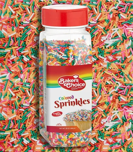 Vista 11 de Bakers Choice - Gránulos arcoíris para hornear, chispas Rainbow Jimmies para coberturas de helado, sin lácteos, Kosher de 10 onzas