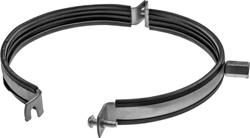 Vista 7 de Vent Systems Abrazadera de tubo de 8 pulgadas – Abrazaderas de conducto de acero galvanizado de alta resistencia con forro de goma para reducción
