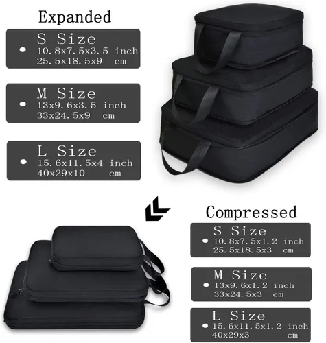 Vista 2 de Juego de cubos expansibles organizadores para viaje