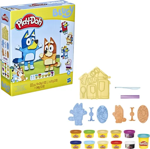 Vista 5 de Play-Doh Juego de iniciación de formas de pícnic, kit de artes y manualidades preescolares con herramientas temáticas de picnic y 6 tinas, juguetes