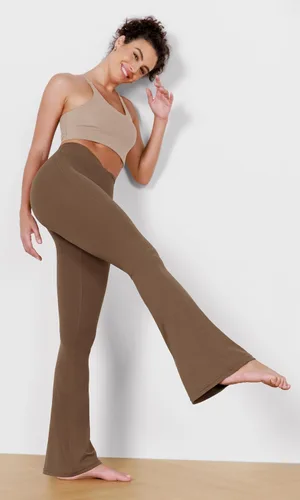 Vista 2 de ODODOS Cloud Feeling - Pantalones acampanados cruzados con bolsillos para mujer, cintura cruzada, corte de bota, pantalones de yoga, 3032 pulgadas