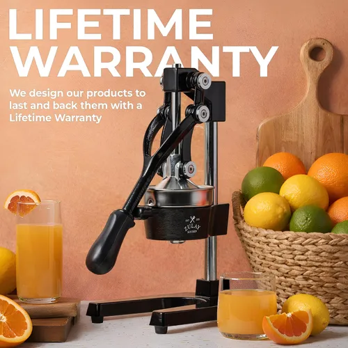 Vista 6 de Zulay Kitchen - Exprimidor de hierro fundido, exprimidor manual naranja, prensa de cítricos, color negro 01 - negro