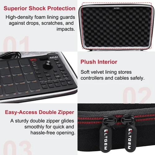 Vista 3 de LTGEM - Funda compatible con Akai Professional MPC Studio MIDI Controller Beat Maker (solo funda)