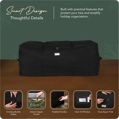 Vista 4 de Covermates Keepsakes Bolsa de Cincha para Árbol de Navidad – Almacenamiento de Árbol de Poliéster Duradero con Asas Reforzadas y Correas de Cincha