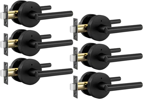 Vista 49 de Goldenwarm Juego de cerraduras negras para puerta exterior con cerrojo, aleación de zinc con llave igual con cerrojo de seguridad, manija de puerta