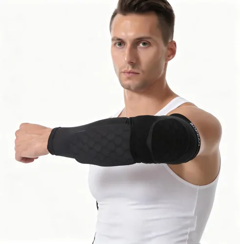 Vista 6 de 2 piezas mangas de codo de brazo almohadillas a prueba de golpes para jóvenes adultos deportes