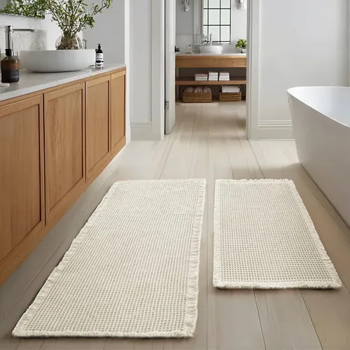Vista 47 de JIUZHEN Tapete de Baño Mejorado con Diseño de Gofre Súper Absorbente Tapetes de Baño Antideslizantes Alfombras de Baño Lavables a Máquina de Secado