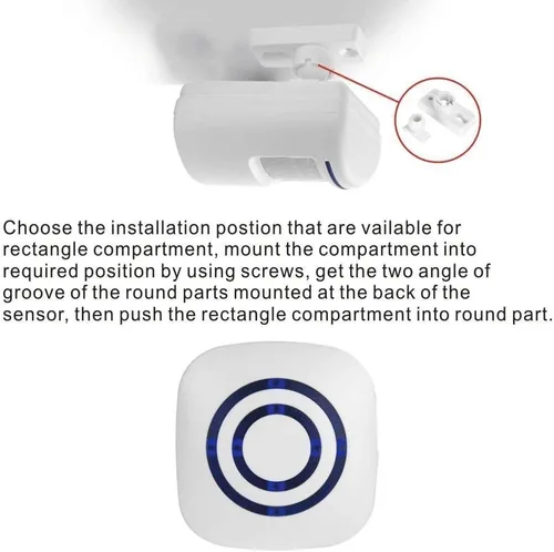 Vista 3 de Timbre de puerta con sensor de movimiento para negocios, kit de timbre para exteriores, alerta de entrada inalámbrica: Timbre de sensor