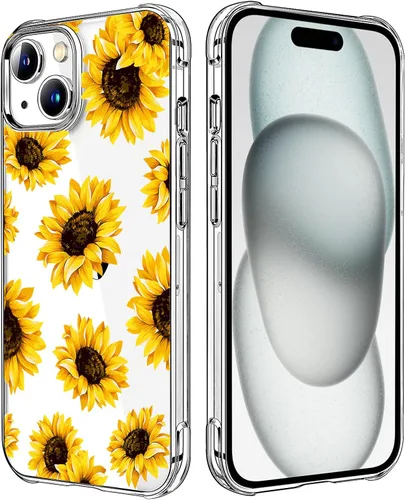 Vista 91 de Funda transparente de girasol compatible con iPhone SE 2022 SE 2020 7 8, funda trasera floral para niñas y mujeres, funda protectora transparente