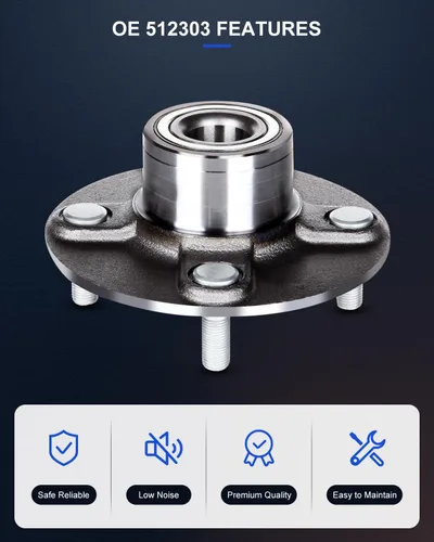 Vista 3 de ECCPP Buje de rueda y conjunto de rodamiento trasero 512303 para 2000 2001 2002 2003 2004 2005 2006 -Datsun Sentra Reemplazo para 4 lengüetas