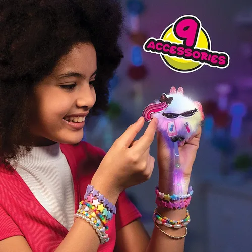 Vista 7 de Boom Box - Roxie Lindas mascotas esponjosas de fiesta que parpadean al ritmo de la música Personajes interactivos de juguetes suaves de animales