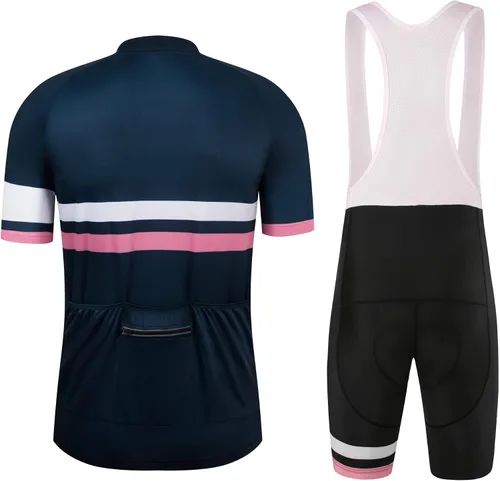 Vista 2 de Coconut Ropamo CR - Conjunto de camiseta de ciclismo para hombre, con cremallera, bolsillo con cremallera, manga corta, kits de ciclismo, pantalones