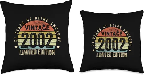 Vista 3 de Vintage 21st Birthday Gifts Retro Design Men women Vintage 2002 Limited Edition 21 años Retro 21st Birthday - Almohada de 16 x 16 pulgadas
