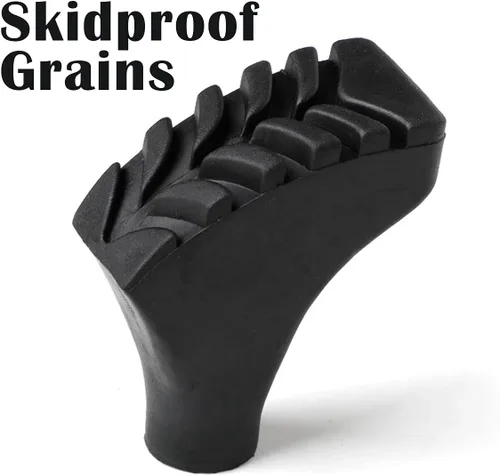 Vista 4 de Black Rubber Diamonds - Protectores de punta de repuesto para bastón de trekking – Se adapta a la mayoría de bastones de senderismo estándar