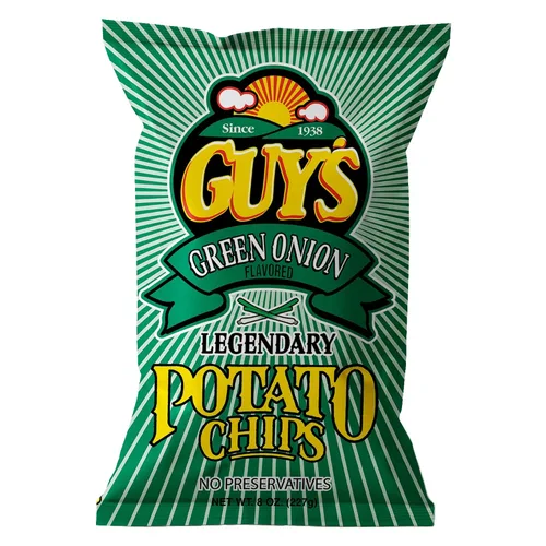 Vista 14 de Guys - Papas fritas de crema agria y cebolla, bocadillos saludables y salados con una mezcla única de especias, papas fritas naturales, papas fritas