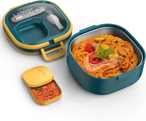 Vista 11 de PEDECO - Caja azul individual Bento, utensilios divisores extraíbles, aptos para microondas Single compartment w/ removable divider Customize