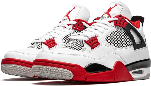 Vista 2 de Tenis de baloncesto para hombre Jordan 4 Retro Lighting Yellow, amarillo relámpago