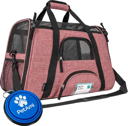 Vista 18 de PetAmi Transportador de mascotas aprobado por aerolíneas para gatos, transportador de perros de lados suaves para perros pequeños, suministros
