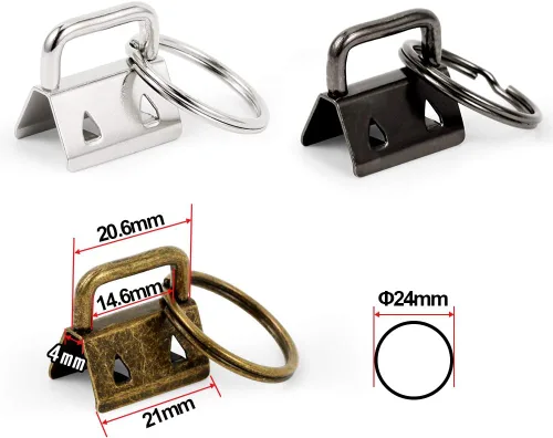 Vista 5 de SPEEDWOX Key Fob Hardware - Juego de 25 pulseras de tela con anillos divididos