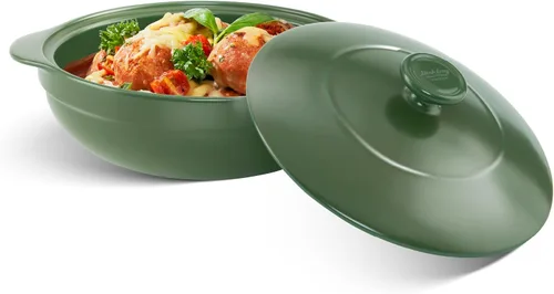 Vista 8 de MINH LONG - Horno holandés de porcelana de 1 cuarto de galón con tapa, sin plomo ni cadmio, apto para horno hasta 482 °F, retención de calor, olla