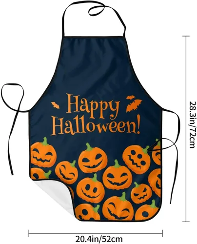 Vista 5 de Delantales de Halloween para mujeres, decoraciones de calabaza de Halloween para hombres, parrilla, cocinero, cocina, delantal de otoño, regalos