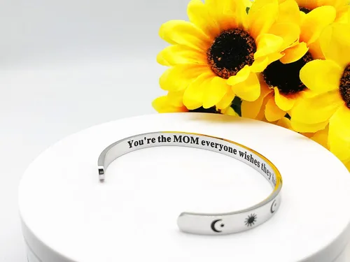 Vista 338 de Pulseras inspiradoras para mujer, joyería de acero inoxidable, con refranes, pulsera motivacional con mensaje oculto, pulseras grabadas para mejor