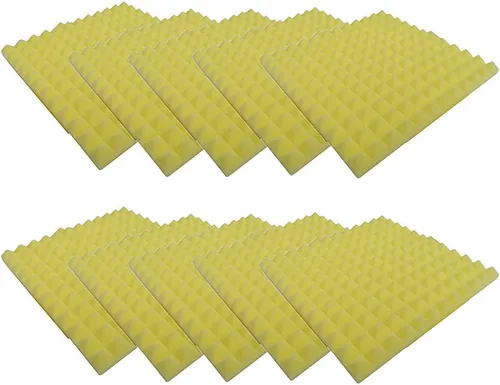 Vista 4 de VALINK Paneles acústicos, 10 unidades de espuma insonorizada de estudio de espuma acústica panel de tratamiento de absorción de sonido Blanco