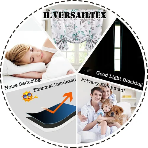 Vista 7 de H.VERSAILTEX Cortinas opacas con ojales (2 paneles, 52 pulgadas de ancho x 84 pulgadas de largo) paquete de cortinas opacas ajustables con lazo