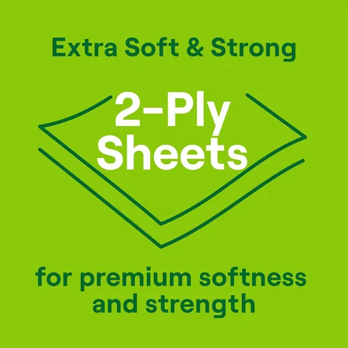Vista 3 de Seventh Generation - Papel higiénico (2 capas, 100 % papel reciclado, 500 hojas, 60 unidades), color blanco 500 Sheets Per Roll, Extra Soft &