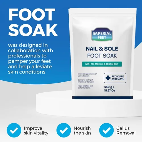 Vista 8 de Imperial Feet Epsom Salt Foot Soak (grado pedico): reparación de uñas de los pies, pie de atleta de hongos, suaviza callos, pies cansados