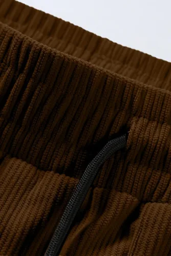 Vista 6 de JMIERR Pantalones de pana para hombre, cintura con cordón elástico, pantalones de deporte cónicos, pantalones cargo pantalones de senderismo