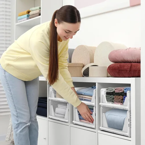 Vista 7 de Sorbus Organizador de estantes – Organizador de estante de armario para ropa, armario, baño, cocina, garaje – Cestas organizadoras de estantes