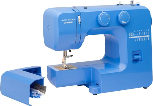 Vista 4 de Janome Blue Couture - Máquina de coser fácil de usar con estructura metálica interior, diagrama de bobina, videos tutoriales, ¡hecha pensando