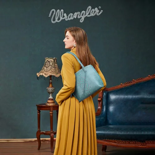 Vista 2 de Wrangler Bolso Hobo de gran tamaño tejido a mano con remaches occidentales