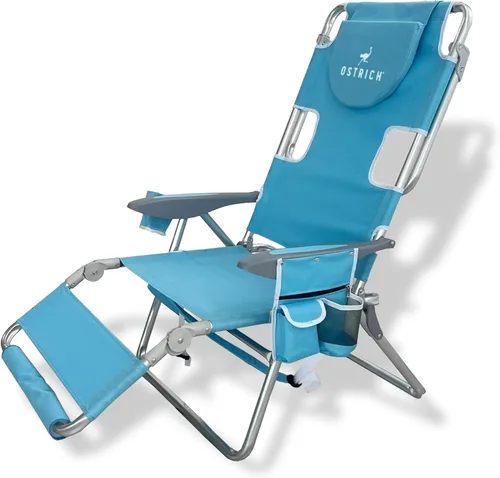 Vista 14 de Ostrich 3N1 Silla reclinable ligera para césped, playa, reclinable con reposapiés, Muebles de exterior para patio, balcón, patio trasero o porche