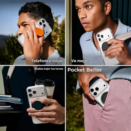 Vista 10 de PopSockets Agarre Low-Pro para MagSafe, perfil delgado, color negro