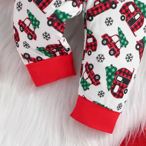 Vista 6 de Newborn Baby Boy Girl My First Christmas Outfits Sweatshirt Romper Long Pants Hat 3Pcs Xmas Fall Winter Clothes