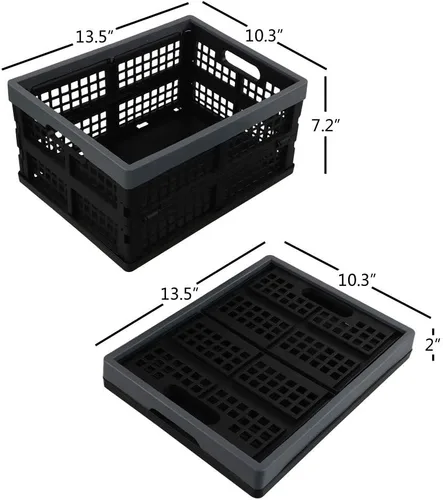 Vista 6 de Cajas plegables de plástico de 15 L, cajas plegables apilables, 4 paquetes
