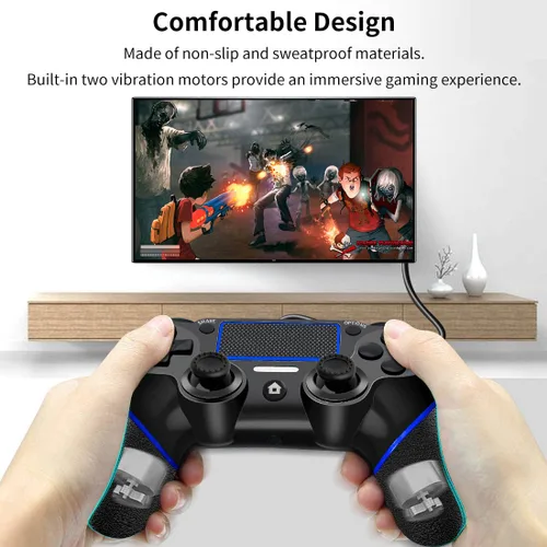 Vista 3 de DIANVEN Wired Controller for PS4 Controller Wired for Sony Playstation 4ProSlim and PC Windows 111087 with Double Vibration and Motion Motors, Wired