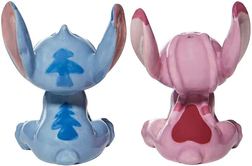 Vista 5 de Enesco Disney Cerámicas Stitch y Ángel - Juego de salero y pimentero, 3.5 pulgadas, multicolor